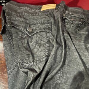 TRUE RELIGION CORDUROY BLACK PANTS
